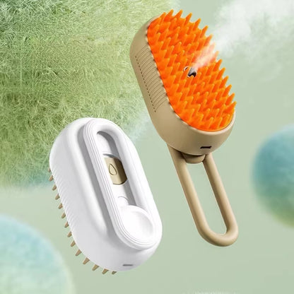 3-in-1 Electric Pet Hair Brush – Steam Spray Grooming & Massage Comb