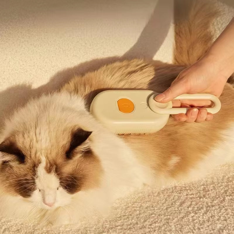 3-in-1 Electric Pet Hair Brush – Steam Spray Grooming & Massage Comb