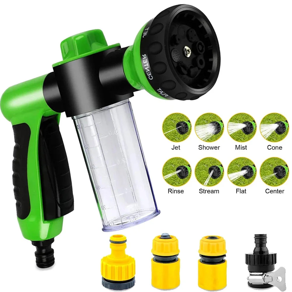 Dog Shower Sprayer 8 in 1 Pet Bath Cleaning Dog Shower Gun High-Pressure Hose Nozzle Foam Garden Car Animal Dog Wash Tool
